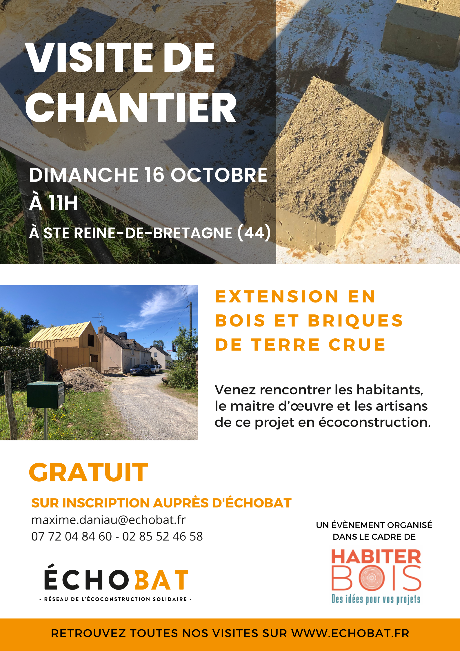 Habiter Bois - Visite de chantier ÉCHOBAT à Ste Reine-de-Bretagne